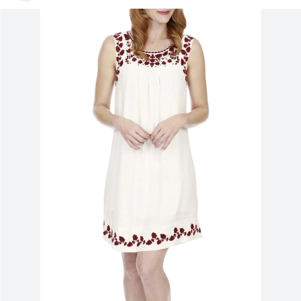 Lucky Brands - Lined Sleeveless Dress w/Embroidered Flowers